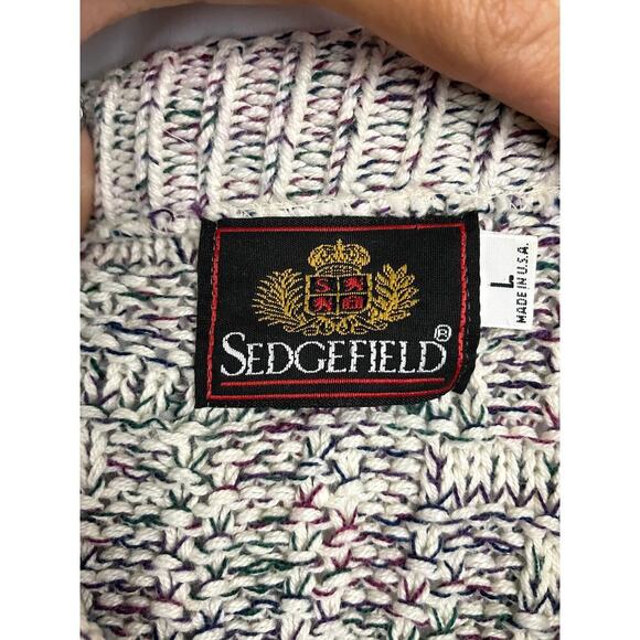 VTG Chunky Pullover Sweater LARGE Sedgefield 90s Classic Grandpa Core - Picture 3 of 10